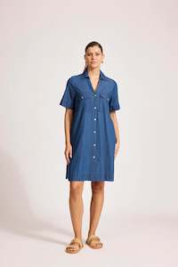Melenia Denim Collared Dress