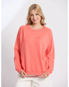Tops: Classic Sweat Embroidered Logo Coral