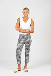 Black?White Fan print 7/8 pant 274WL