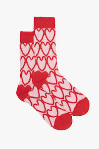 Pink & Red Heart socks