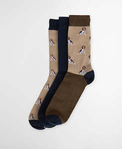 Beagle Dog Sock Set-Washed Stone