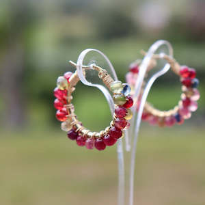 steel me pink stone earrings