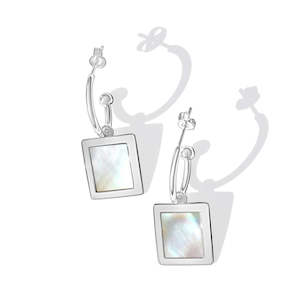 Jewellery: Steel Me Mother of Pearl hoop earrings