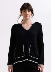 Hand work A line Trim Jumper