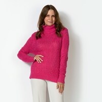 Cable fleck round neck knit