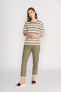 Vassalli: Boat Neck 3/4 Sleeve Top |4381