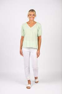 Plain V Neck Top Floaty Sleeve | 4454
