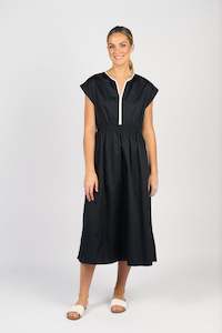 V-Neck Shirred Waist Dress | 6118