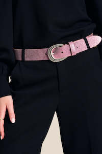 Pom Amsterdam: Vibrant Neon Pink Leather Belt