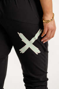 Apartment Pants - Black with Candy Apple X