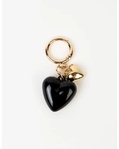 Womens Accessories: Black Heart Bag/Key  Charm