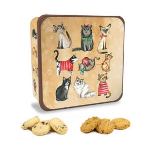 Gifts For Men: Cats in Jumpers Assorted  Biscuits Gift TIn