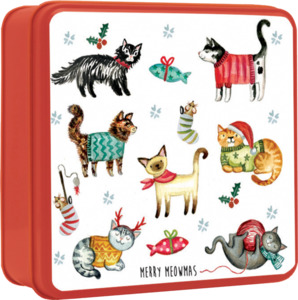 Gifts For Men: Merry Meowmas Assorted Biscuits Gift Tin