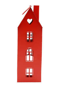 Living Collection Home Decor Online: Red Metal House Large