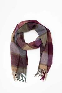 Womens Accessories: Eliza 100% Wool Scarf – Sangria and Chocolate
