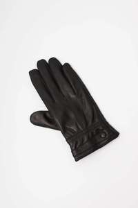 100% Leather Gloves – Black