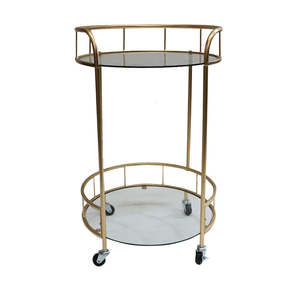 Living Collection Home Decor Online: 2 Tier Delta Bar Cart | Gold