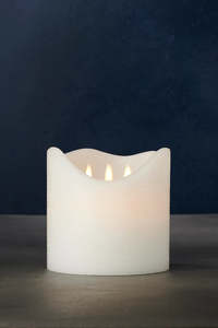 Living Collection Home Decor Online: Sara Exclusive 3-Wick XL Off-White LED Candle