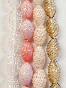 Mouth Blown Glass Beads - Ovals - Strand of 10 - Village Beads