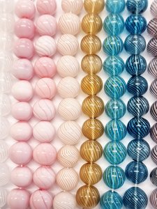 Products: Mouth Blown Glass Beads - Rounds - Strand of 10 - Village Beads