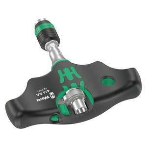 Tools: Wera T-handle bits hand holder, Rapidaptor + ratchet 416