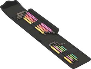 Wera Tools L-Key Set, Hex-Plus 3950 / 9 Multicolour Stainless Steel, Metric, - 9 Pieces