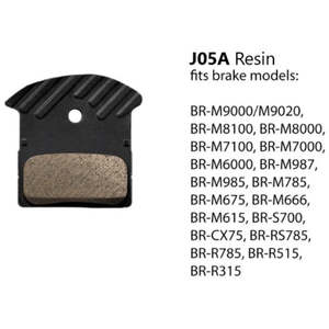 Components Brakes Brake Pads: SHIMANO DISC BRAKE PAD RESIN WITH FIN L05A-RF 1 PAIR