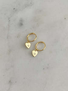 Ruby Tuesday Gold Heart Hoops
