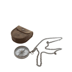 Compass on a Chain with Leather Case by Le Monde
