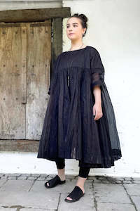 Meg By Design: Anouk Cotton Organdy Black Dress - by MegbyDesign