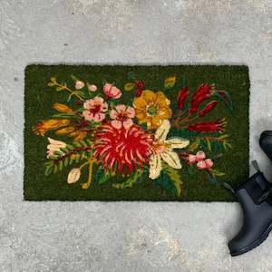 Doormats: Putiputi Green Floral Doormat