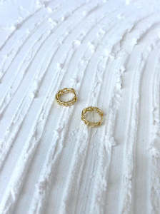 Ruby Tuesday: Ruby Tuesday Chain Huggies - Gold Plated