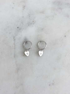 Ruby Tuesday: Ruby Tuesday Silver Heart Hoops