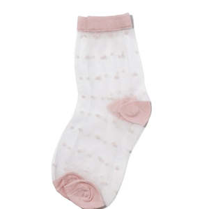 Stilen Pink Polka Dot Sheer Socks