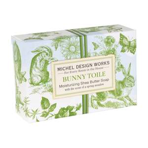 Soap: MICHEL DESIGN WORKS BUNNY TOILE SINGLE BOXED SOAP