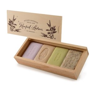 Soap: Rampal Latour 4 x 100g soaps in Wooden Quill Box
