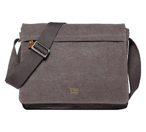 Bags: Troop Classic Flap Front Messenger Bag - Charcoal