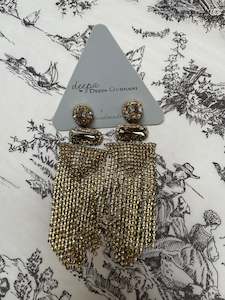 Deepa Gurnani: Deepa Gurnani Gold Chain Drop Earrings