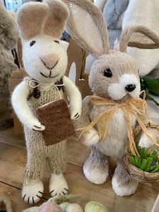 Easter: Gry and Sif Large Boy Bunny with Book and Satchel