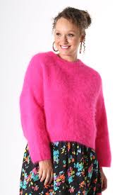 Olga de Polga Montreal Neon Pink Angora Knit
