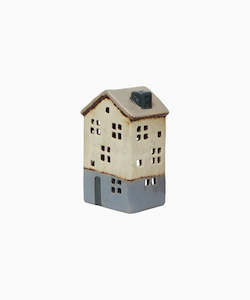Tea Light Houses: Saint Malo Seaside Tea Light House Blue Roof by French Country Collections