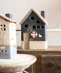 Saint Malo Seaside Tea Light House with Bouy Large by French Country Collections