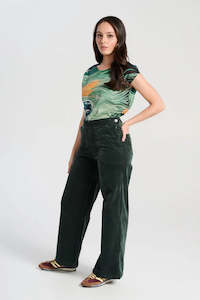 Olga De Polga 1: Peggy Paris Long Pants Forest Green Velvet - Olga de Polga