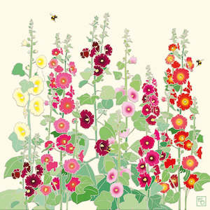 Stationery: Hollyhock Greeting Card