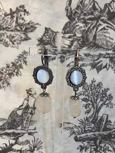 Sale: Four Corners Ivory Tone Drop Earrings