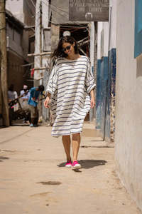 Meg By Design: Newport Dress Linen - One Size Nautical Stripe by MegbyDesign