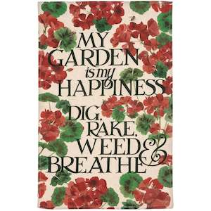 Emma Bridgewater: Emma Bridgewater Tea Towel - My Garden is my Happiness Geraniums