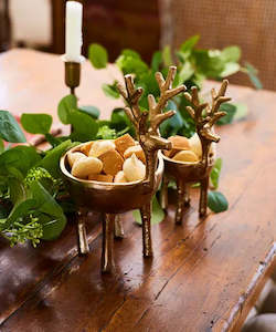 French Country Collections 1: Reindeer Sweets Bowl Gold Large