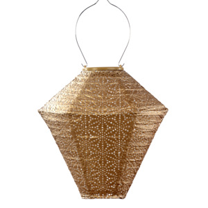 Lumiz Solar Lanterns1: Lumiz Lantern  Diamond 28cm Gold Sashiko
