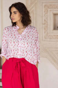 Meg By Design: Moyo Shirt - Cotton Voile - Pink Floral Small by MegbyDesign